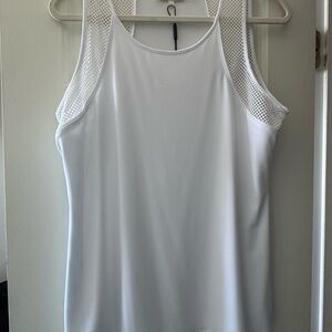 Calvin Klein White Sleeveless Top with Mesh Accents
